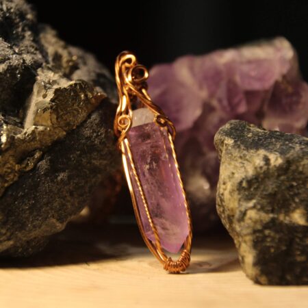 collana Ametista lavanda e Labradorite bianca