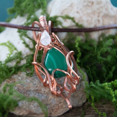 collana Malachite e Labradorite bianca