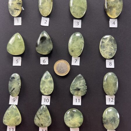 Prehnite – Cabochon singoli (#1–#16)