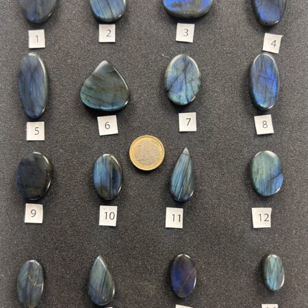 Labradorite Blu – Cabochon singoli (#1–#16)
